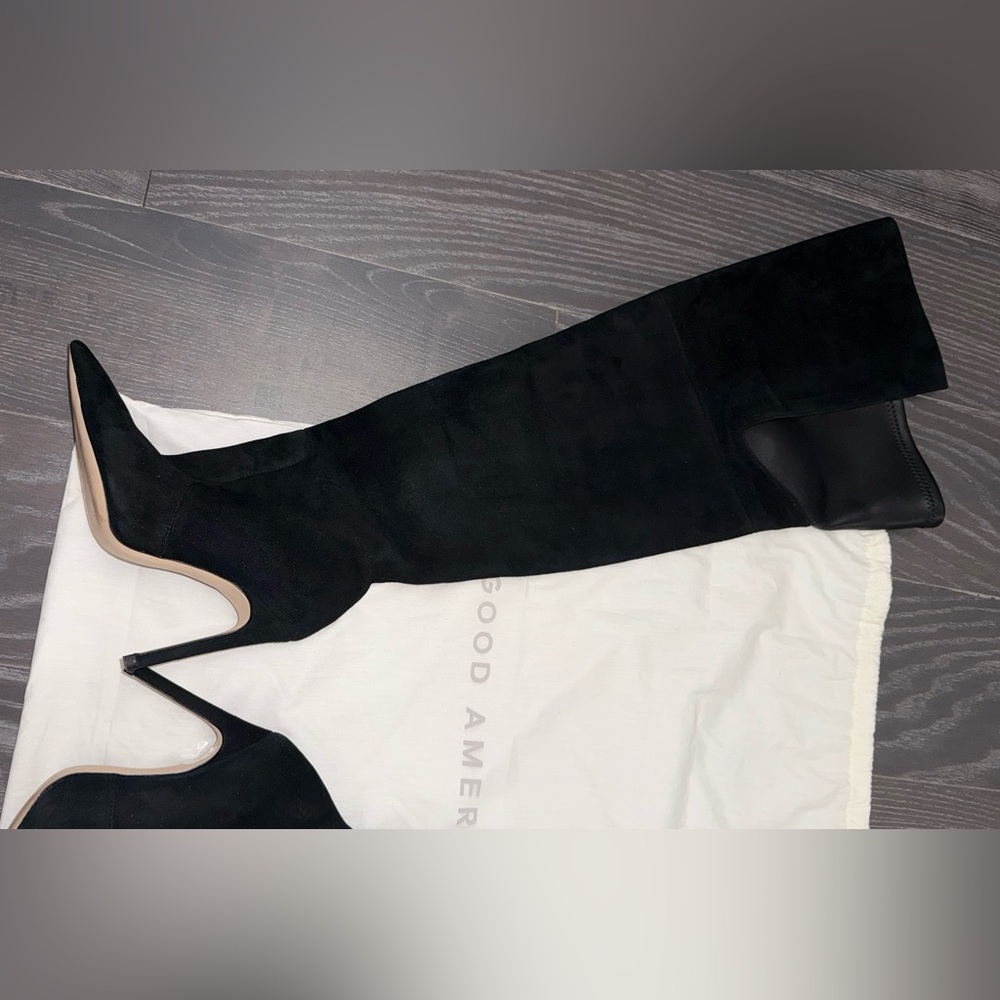Good American 🖤 The Emma Boot | Suede Black | Size 5 | NEW - Picture 6 of 12